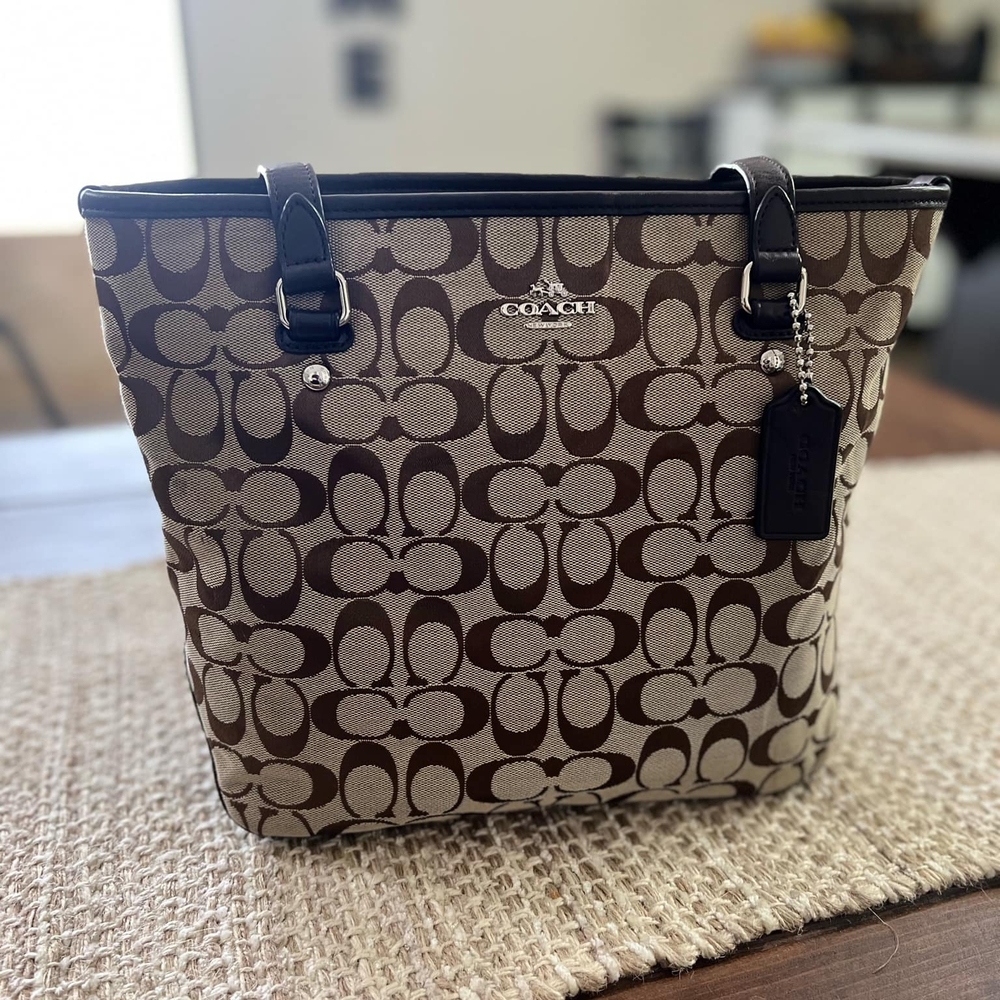 Coach Brown Signature Tote Bag